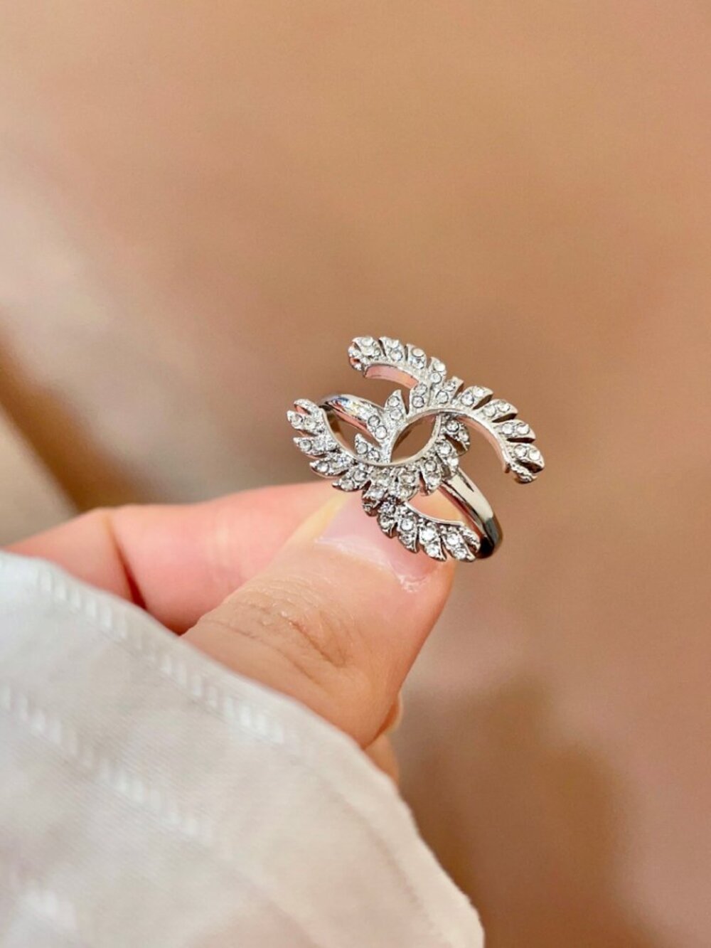 CHANEL Adjustable Open CC Logo Ring - Picture 3 of 5